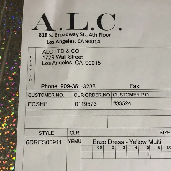 A.L.C. Enzo Dress Yellow Multi Size 6 New With Tags - Picture 7 of 9